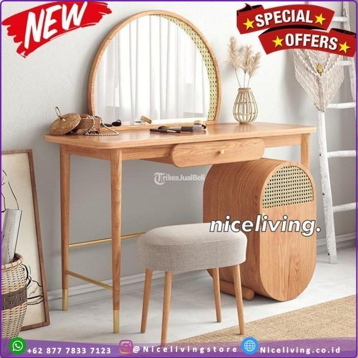 Meja Rias Modern Mix Rotan Terbaru Meja Rias Kayu Jati - Jakart Selatan