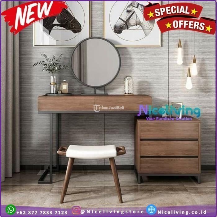 Meja Rias Modern Kaki Besi Meja Rias Kayu Jati - Jakarta Selatan