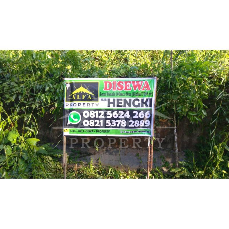 Disewakan Tanah Luas 7996m2 SHM Trans Kalimantan Ambawang Pontianak - Kubu Raya Kalimantan Barat