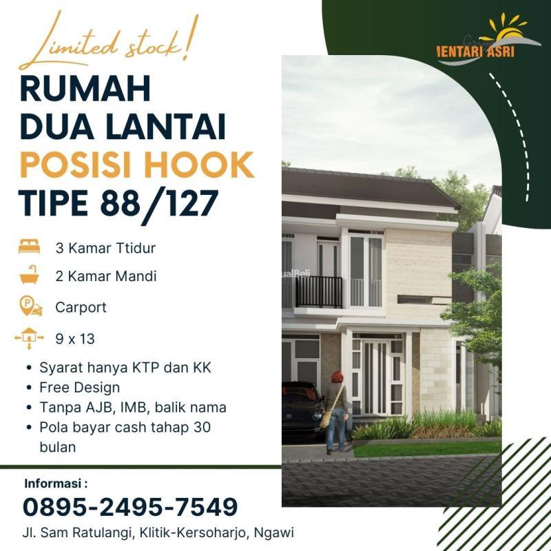 Dijual Rumah 2 Lantai Mewah LT127 LB88 3KT 2KM Lokasi Strategis Tanpa Bunga - Ngawi Jawa Timur