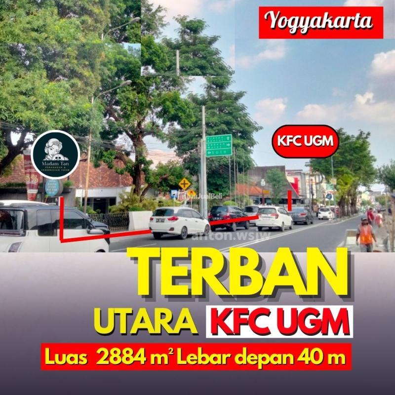 Dijual Tanah Jalan Persatuan Terban Utara KFC UGM Lt 2884 m2 ld 40 m SHM - Yogyakarta