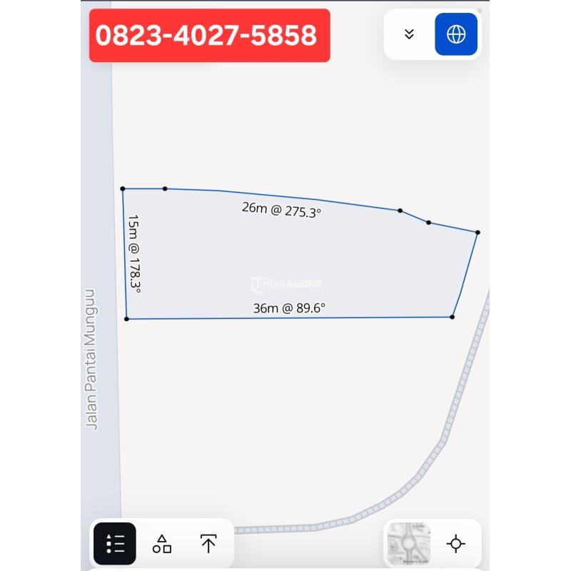 Dijual Tanah 458 m2 Area Munggu Dekat Pantai Seseh, Pererenan - Badung Bali