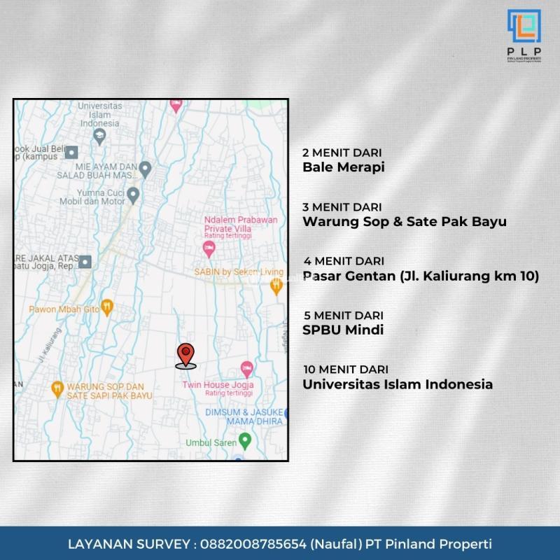 Jual Tanah Kavling Luas 142 m2 Shm Pekarangan Timur Jalan Kaliurang Km 10 Hanya Mulai 2,4juta Per - Sleman Jogja