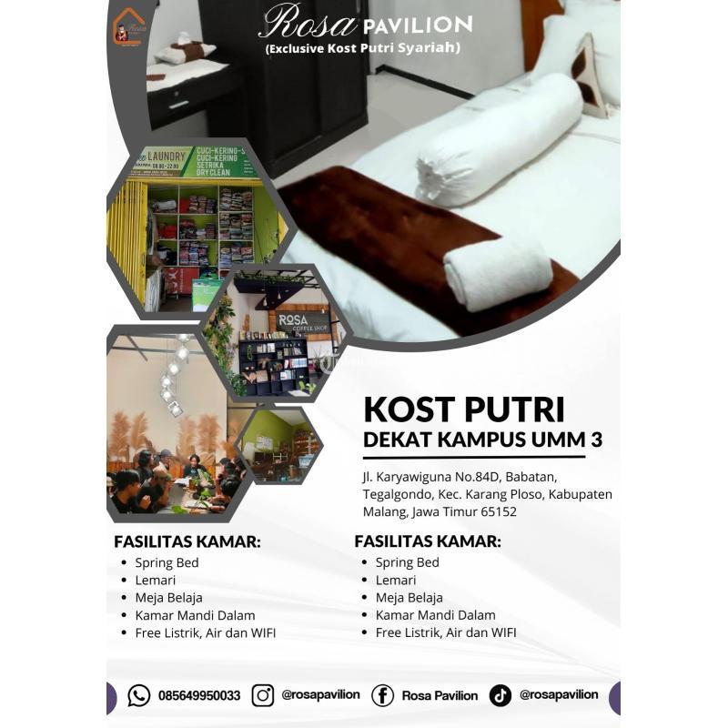 Disewakan Kost Kamar Mandi Dalam Belakang UMM 3 Rosa Pavilion - Malang Jawa Timur