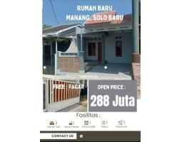 Dijual Rumah Murah Baru Tipe 40 Gentan Manang Dekat Jalan Raya - Solo Jawa Tengah