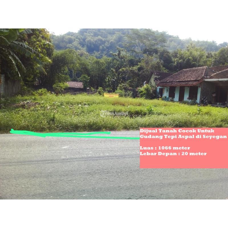 Jual Tanah Luas 1.066 m2 Cocok Untuk Gudang Tepi Aspal di Seyegan - Sleman Jogja