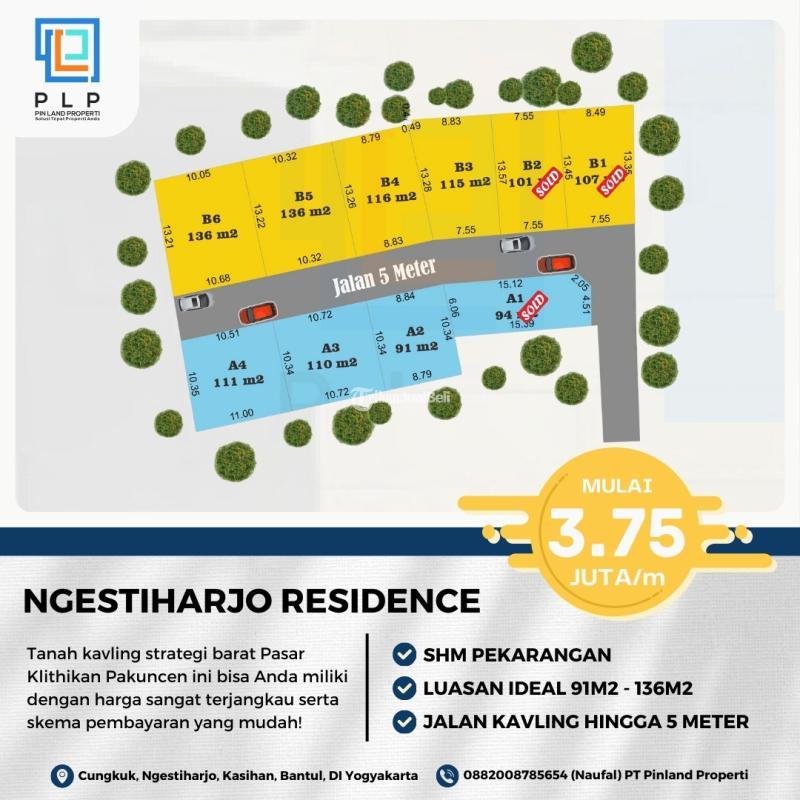 Dijual Tanah Kavling Siap Bangun LT91 m2 Legalitas SHM - Yogyakarta 