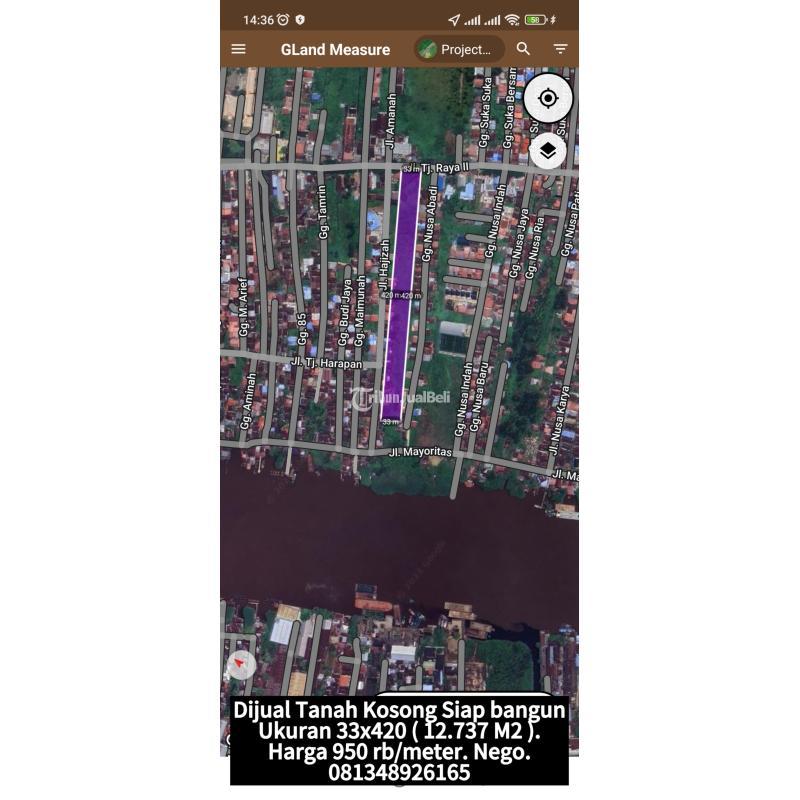 Dijual Tanah Kosong Siap Bangun Ukuran 33x420  12.737 M2 - Pontianak Kalimantan Barat