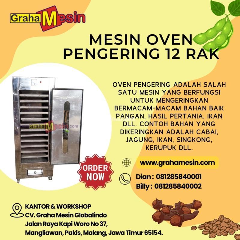Mesin Oven Pengering 12 Rak Tercanggih dan Terbaik - Malang Jawa Timur 
