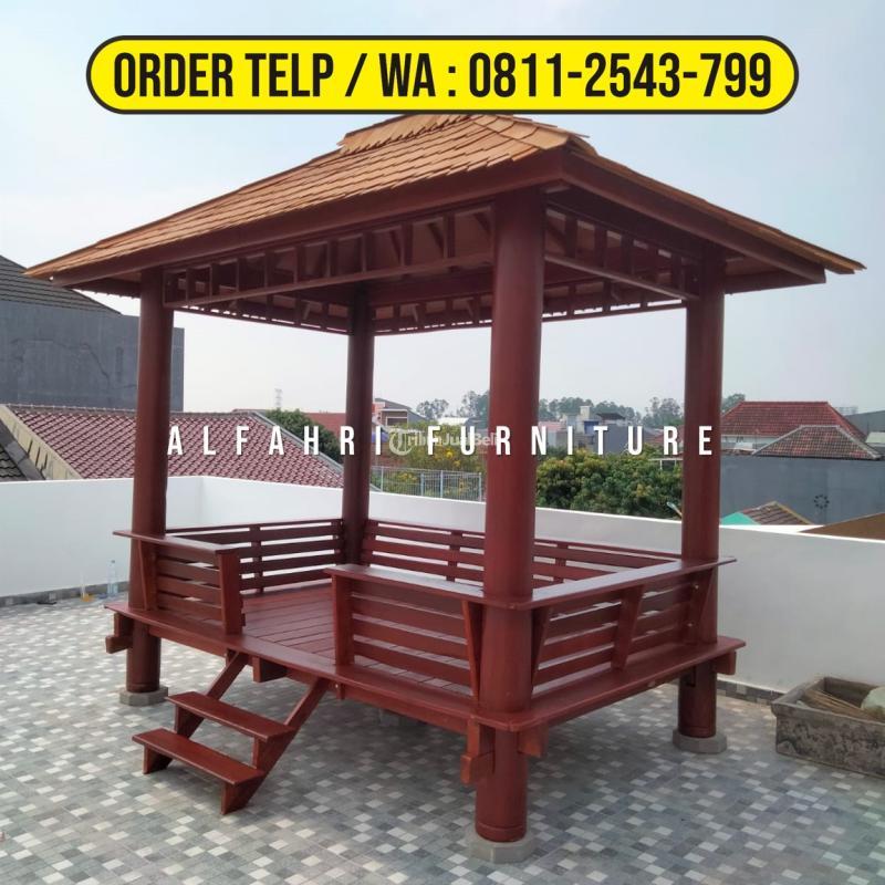 Gazebo Apartements 2x3 Minimalis Kayu Atap Sirap Pagar Depan - Rembang Jawa Tengah