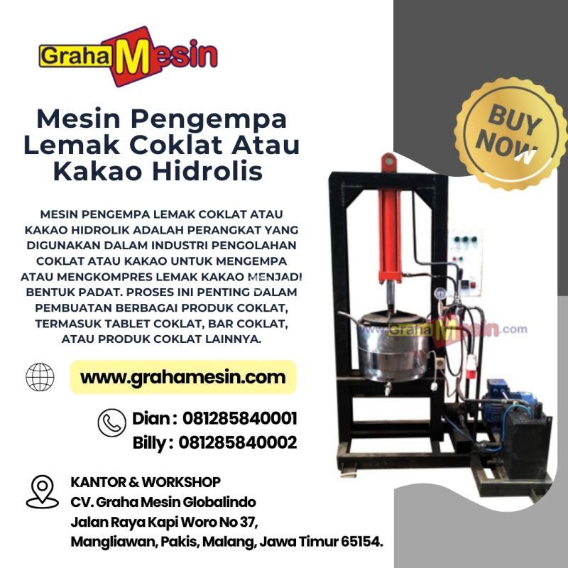 Canggih Mesin Pengempa Lemak Coklat Atau Kakao Hidrolis Graha Mesin - Malang Jawa Timur