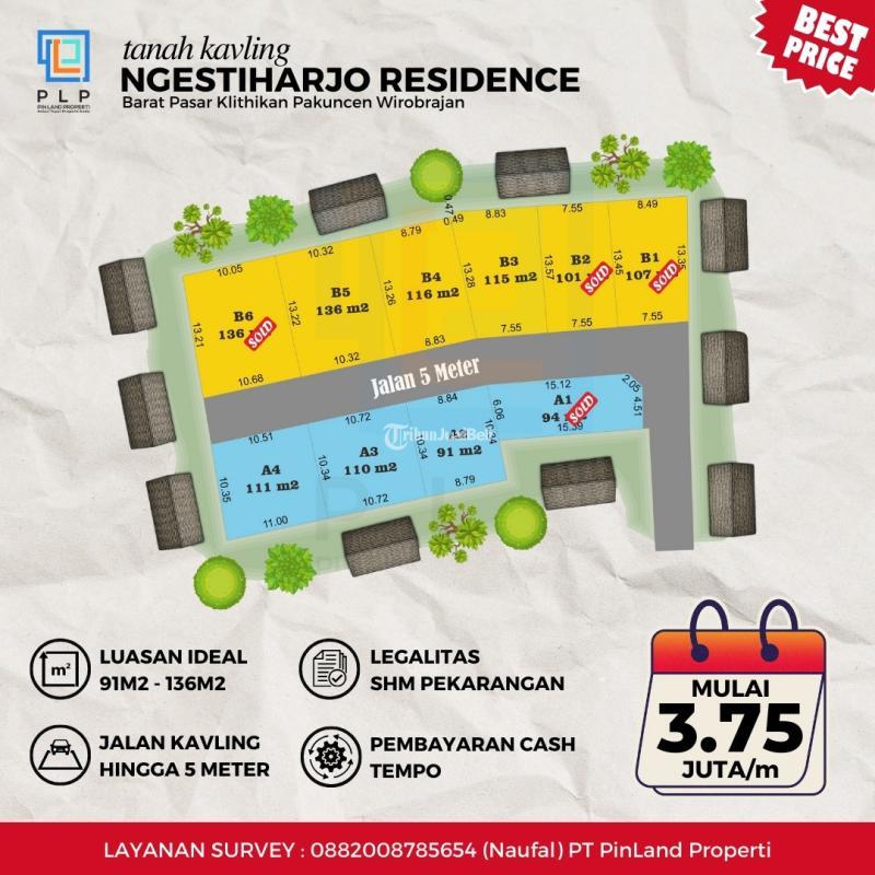 Dijual Tanah Kavling LT91 Legalitas SHM Siap Bangun - Yogyakarta 