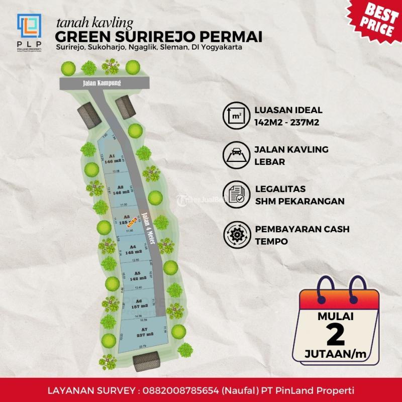 Dijual Tanah SHM Luas 142m2 Pekarangan Harga Terjangkau Timur Jalan Kaliurang Km 10 - Sleman Yogyakarta