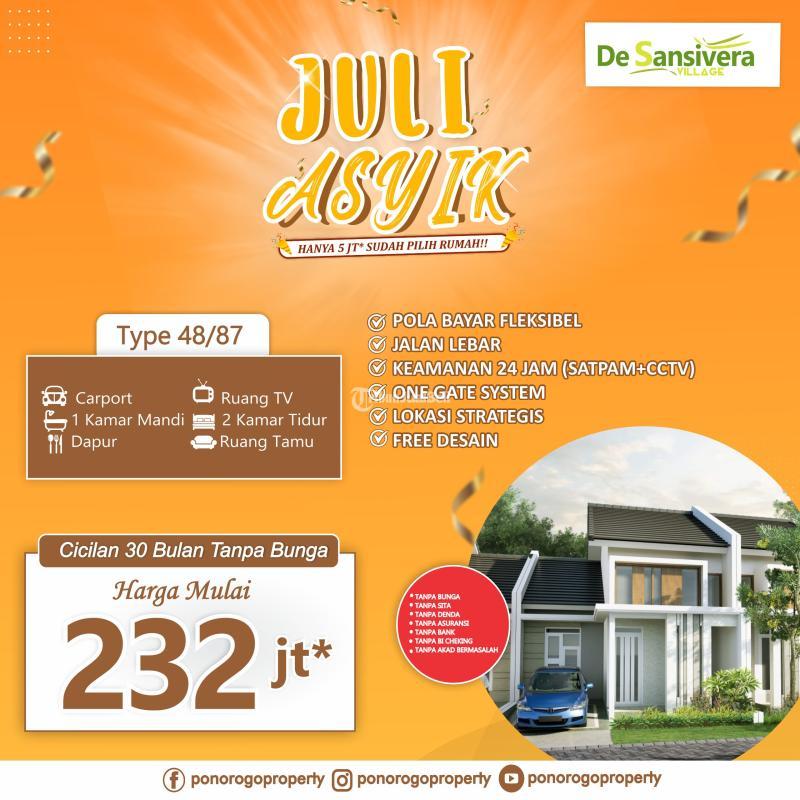 Dijual Rumah Murah Tipe 38 Luas 72m 2KT 1KM DSansivera Village - Ponorogo Jawa Timur