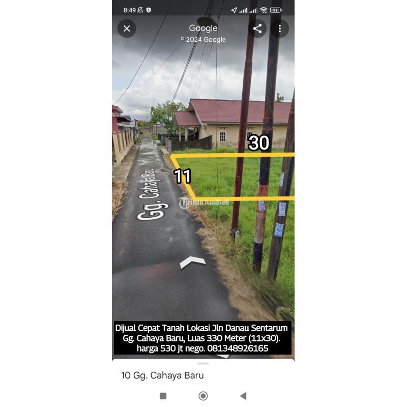 Dijual Tanah Luas 330m2 SHM di Jalan Danau Sentarum Gang Cahaya Baru - Pontianak Kalimantan Barat