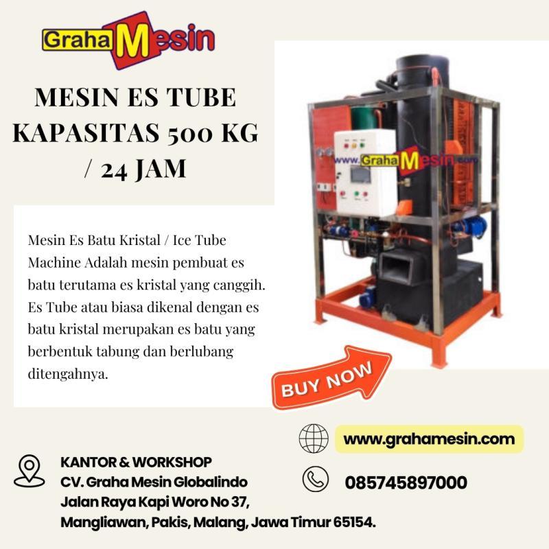 Tercanggih Mesin Es Tube Kapasitas 500kg  24 Jam - Malang Jawa Timur