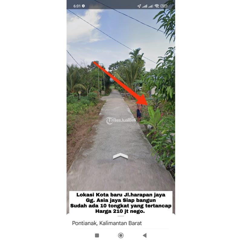 Dijual Tanah Lokasi Kota baru Jl. Harapan Jaya Gg. Asia Jaya Siap Bangun - Pontianak Kalimantan Barat 
