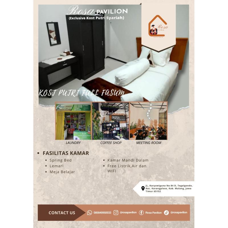 Disewakan Kost Mahasiswi Rosa Pavilion Dekat Kampus UMM 3 - Malang Jawa Timur