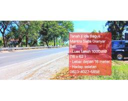 Dijual Tanah 1000 m2 jl Ida Bagus Mantra Saba - Gianyar Bali