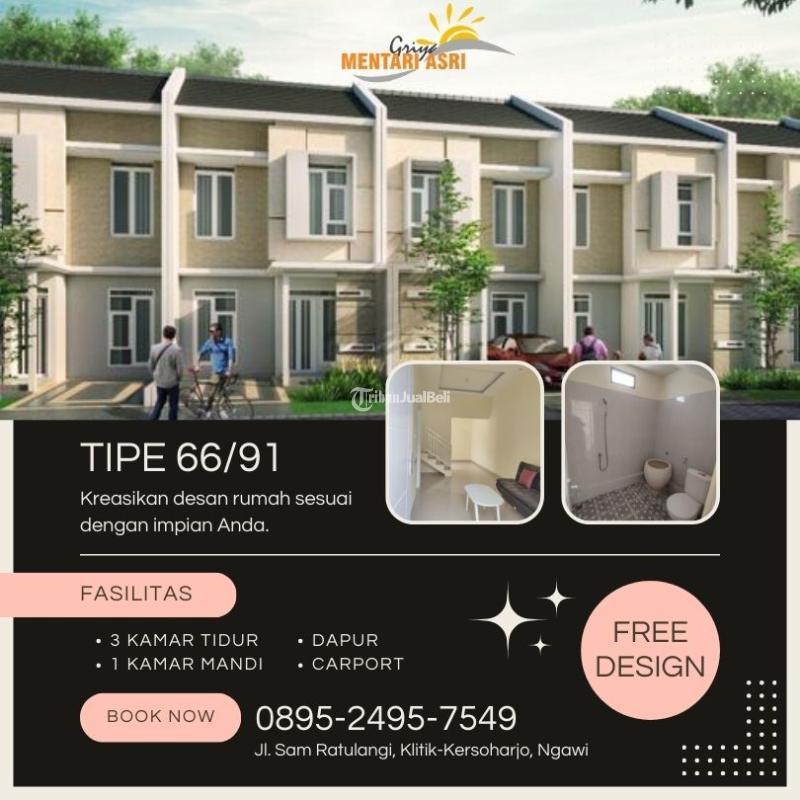 Dijual Rumah LT91 LB66 3KT 1KM Legalitas SHGB Harga Terjangkau - Ngawi Jawa Timur 