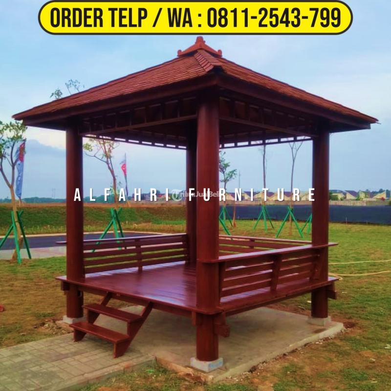 Gazebo Taman Halaman Rumah 2,5x2,5 Kayu Kelapa Minimalis - Wonosobo Jawa Tengah 