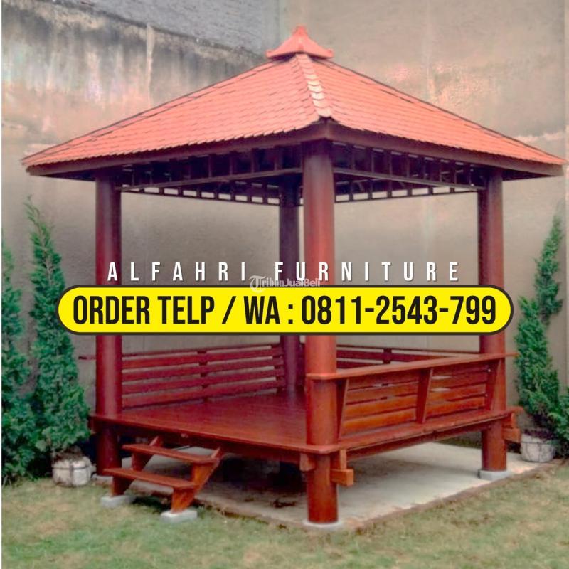 Gazebo Unik Dari Kayu 3x3 Minimalis Atap Sirap - Wonosobo Jawa Tengah 
