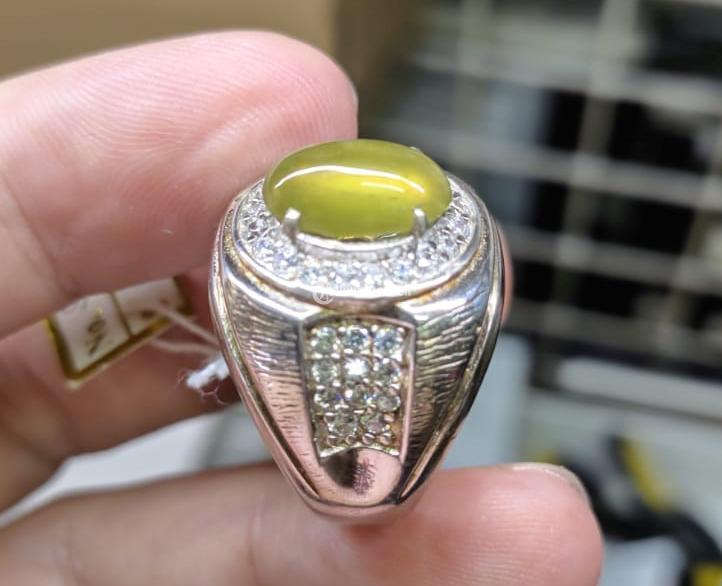 Batu Idocrase Bio Solar Aceh IDC021 Giwang Melintir Body Kaca Ikatan Perak Mewah - Jakarta Pusat