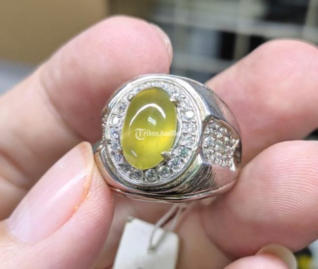 Batu Idocrase Bio Solar Aceh IDC021 Giwang Melintir Body Kaca Ikatan Perak Mewah - Jakarta Pusat