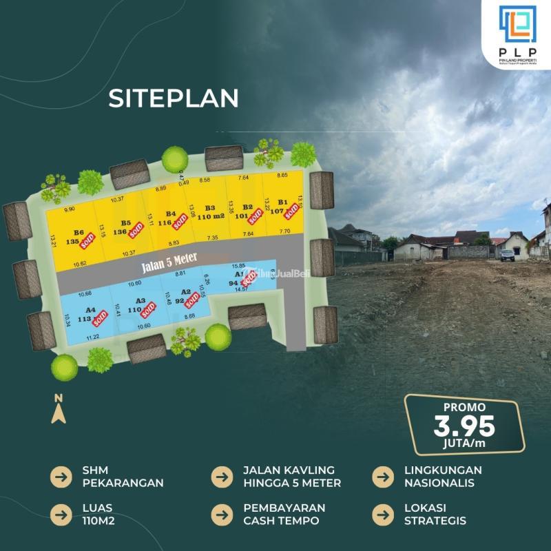 Dijual Tanah Kavling Ideal Luas 110m2 SHM Barat Malioboro - Yogyakarta