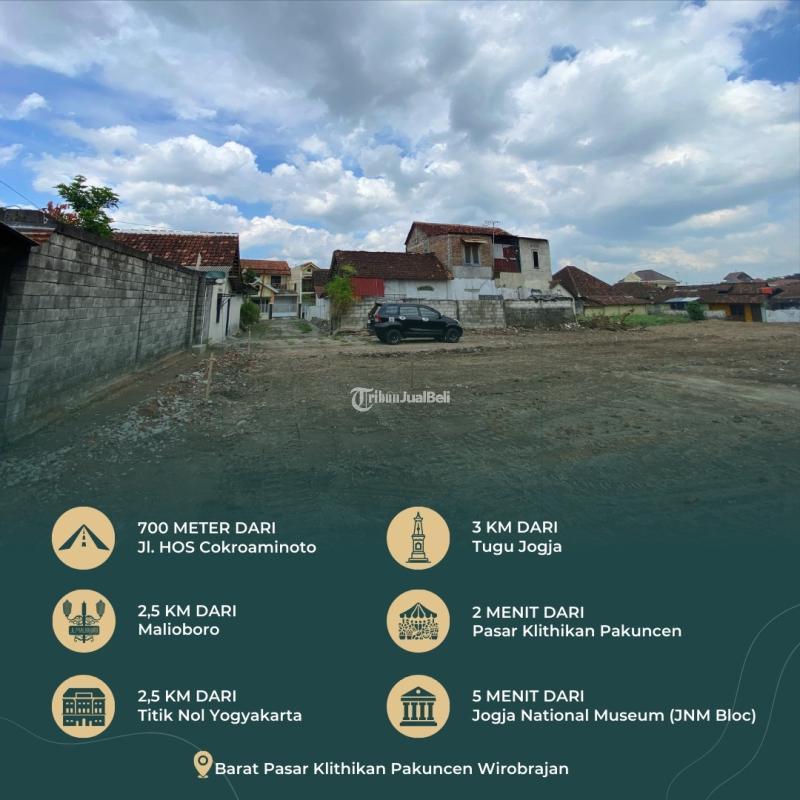 Dijual Tanah Kavling Ideal Luas 110m2 SHM Barat Malioboro - Yogyakarta