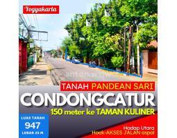 Tanah Bagus Pandean Sari SHM Pekarangan Hook Luas 947 M2 Ld 25 m - Sleman Yogyakarta