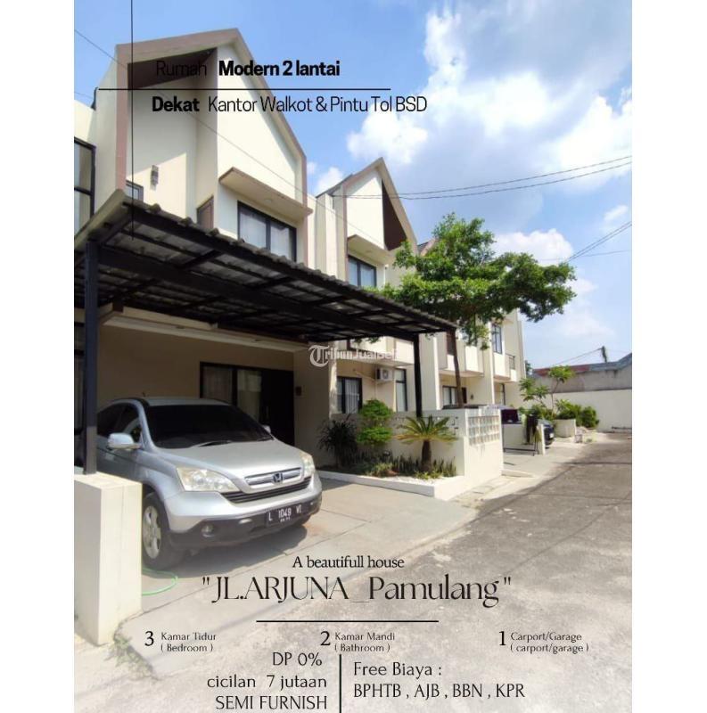 Jual Rumah Kekinian 2 Lantai Tipe 90 Baru Ready Stock Model Skandinavian Di Pamulang - Tangerang Selatan Banten