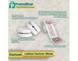 Cetak Lakban Branding Perusahaan Warna Putih Custom 48mm - Surabaya Jawa Timur 