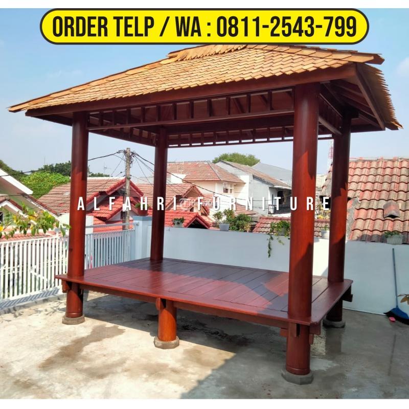 Gazebo Rumah Kayu 2x3 Minimalis Kelapa Atap Sirap - Yogyakarta