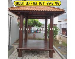 Gazebo Terbaru 2,5x2,5 Minimalis Kayu Glugu - Yogyakarta