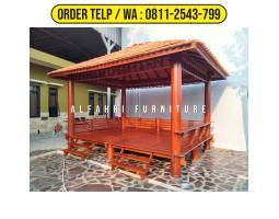 Gazebo Gebyok 3x4 Kayu Glugu Minimalis Atap Genteng - Yogyakarta