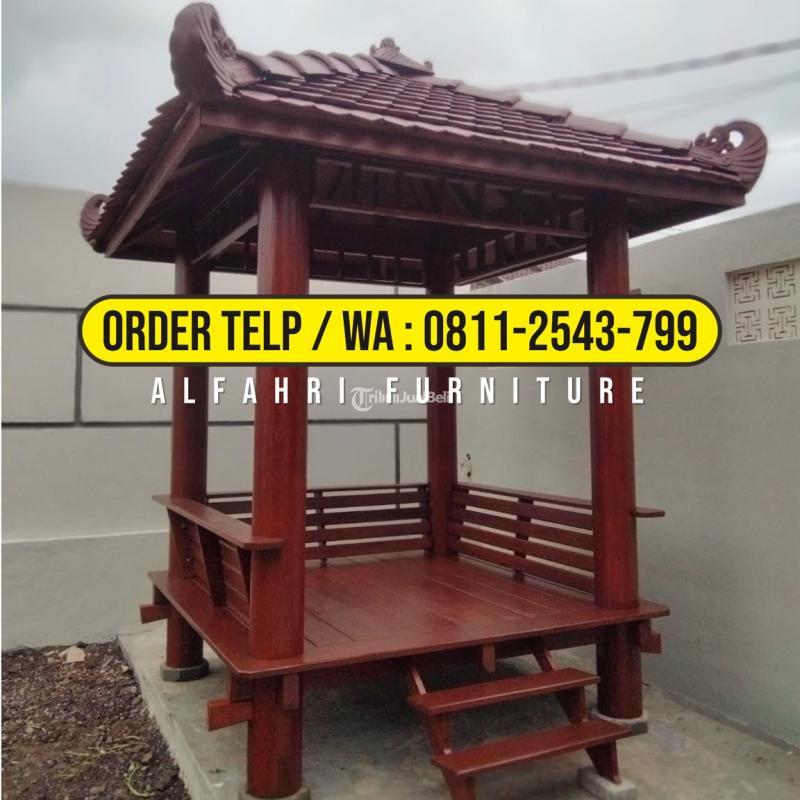 Gazebo Taman Sekolah 2x2 Kayu Minimalis - Yogyakarta