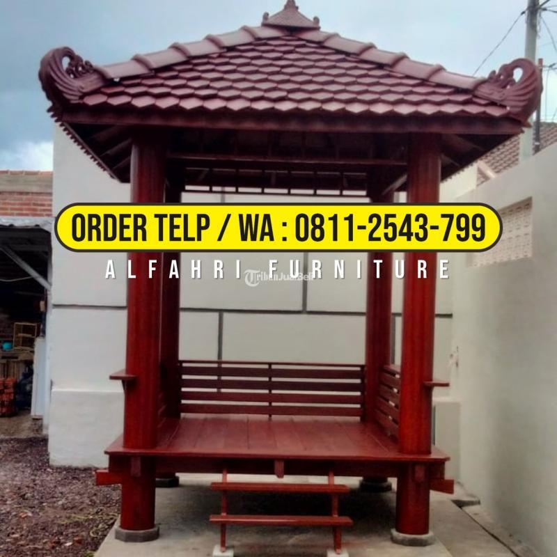 Gazebo Taman Sekolah 2x2 Kayu Minimalis - Yogyakarta