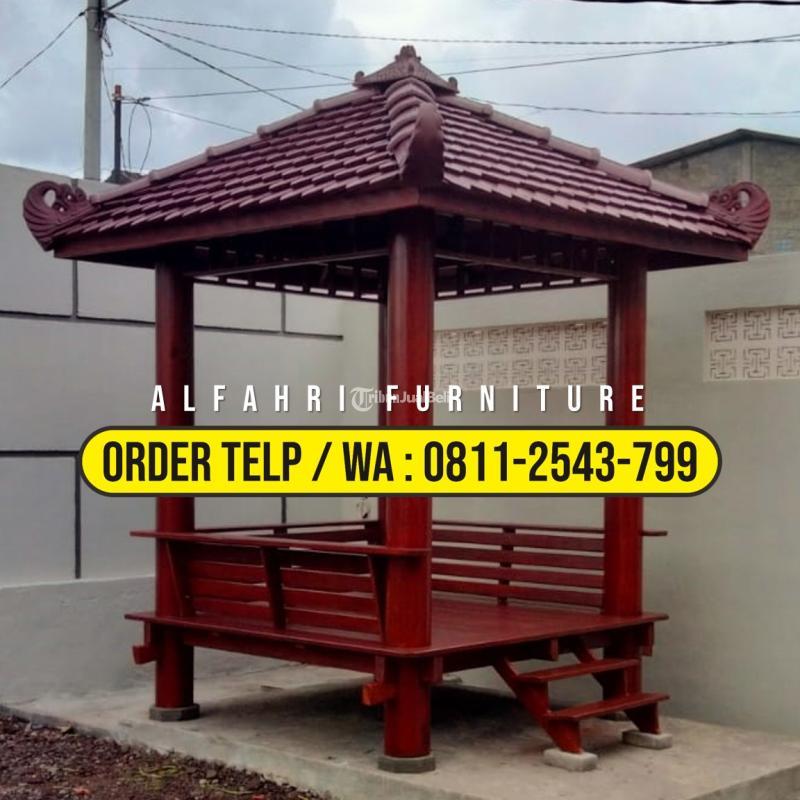 Gazebo Taman Sekolah 2x2 Kayu Minimalis - Yogyakarta