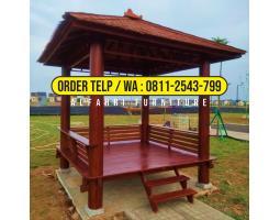 Gazebo Taman Belakang 3x3 Minimalis Kayu Glugu - Yogyakarta