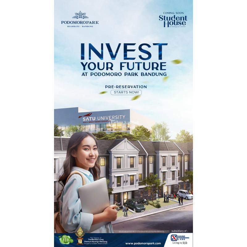 Dijual Rukos 3 Lantai Baru Tipe 70 Podomoro Park Ada Garansi Sewa 10 Kamar Belakang Binus - Bandung Jawa Barat