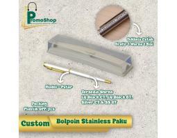 Bolpoin Stainless Paku Custom Cetak 1 Sisi 1 Warna Percetakan Terdekat - Surabaya Jawa Timur