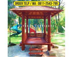 Gazebo Sirap 2x2 Kayu Kelapa Minimalis - Bogor Jawa Barat