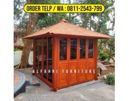 Gazebo Resto 3x3 Kayu Kelapa Atap Sirap - Bogor Jawa Barat