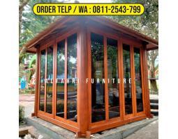 Gazebo Garden Resto 3x3 Dinding Kaca Minimalis - Bogor Jawa Barat