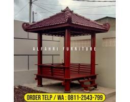 Gazebo Taman Sekolah 2x2 Kayu Minimalis - Bogor Jawa Barat