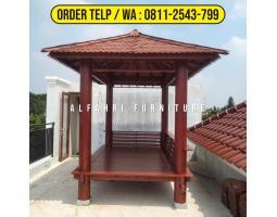 Gazebo Taman Dan Kolam 2x3 Minimalis Kayu - Bogor Jawa Barat