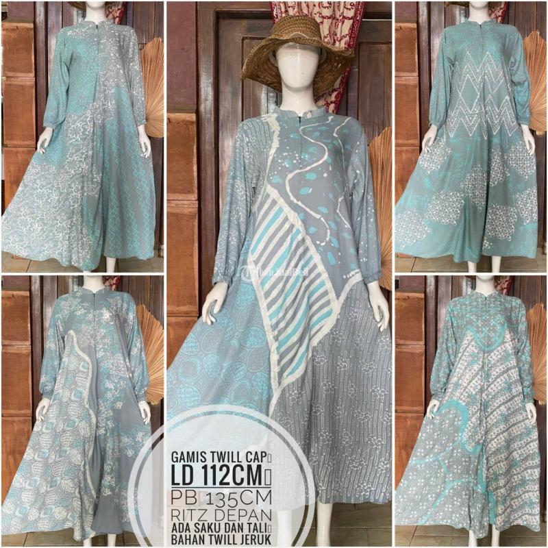  Gamis Cap Bahan Twill Jeruk Premium by Batik Roro Syifa - Pekalongan Kota Jawa Tengah