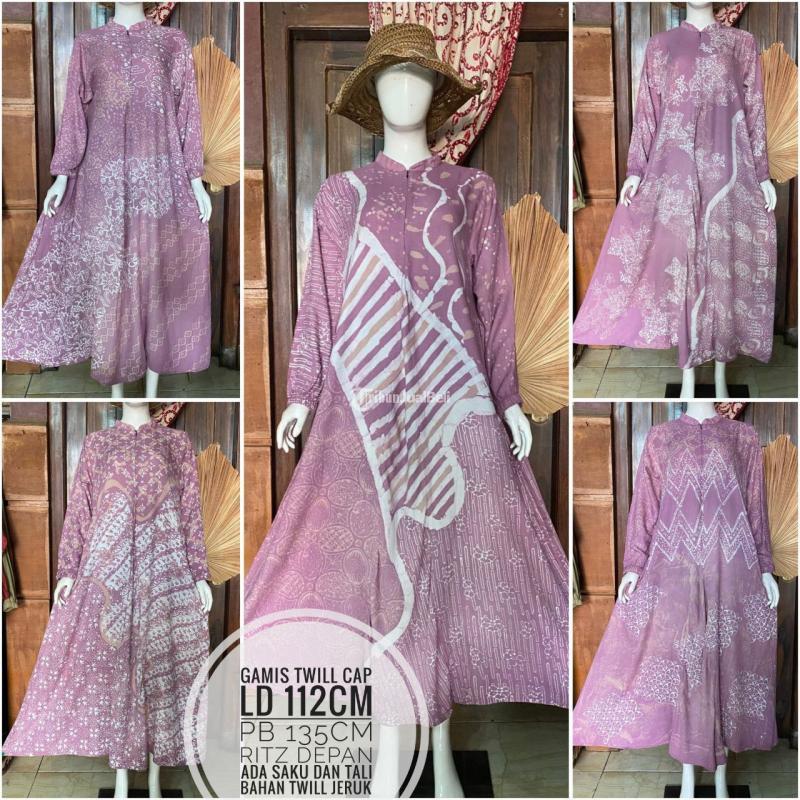 Gamis Twill Batik Cap Bahan Twill Jeruk by Batik Roro Syifa - Pekalongan Kota Jawa Tengah