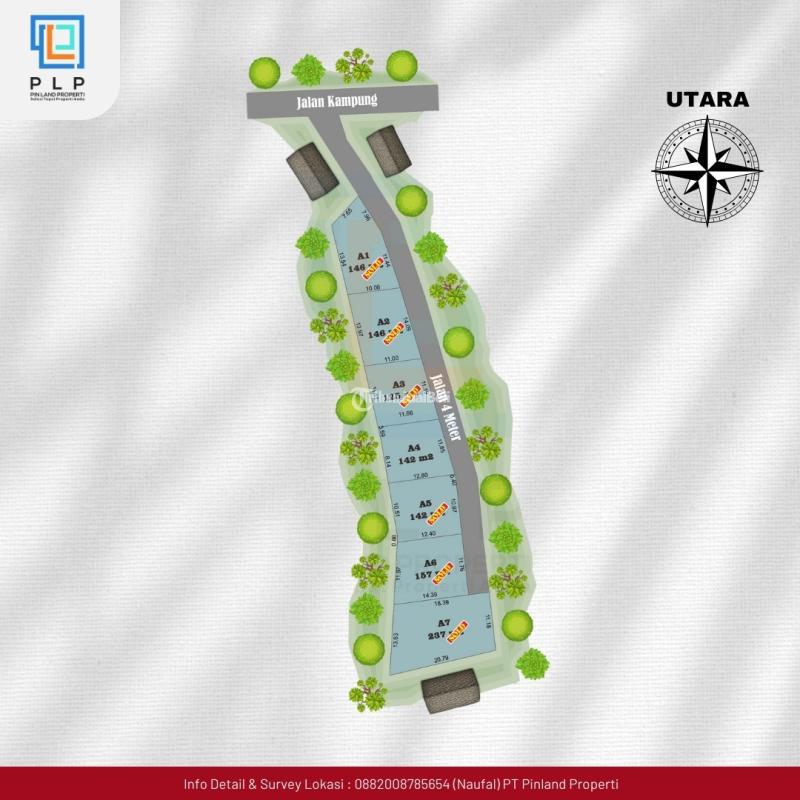 Jual Tanah Pekarangan Luas 142 m2 Strategis Timur Pasar Gentan Hanya 2,8juta Per Meter - Sleman Yogyakarta
